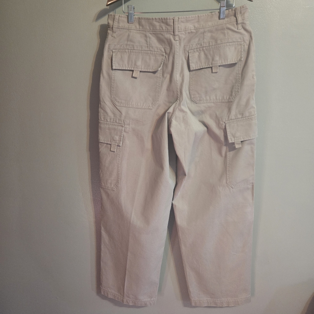 VTG '00 GAP Cargo Pants 33x32 (33×31.5) Khaki Wide Leg Baggy Fit Y2K Grunge
